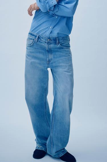 ג'ינס TRF ישר LOOSE MID WAIST - כחול בהיר של Zara
