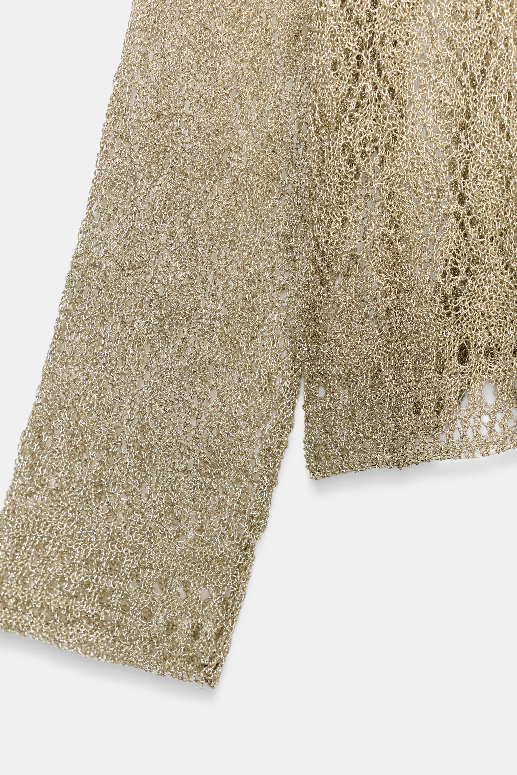 PULL EN MAILLE POINTELLE À FIL MÉTALLISÉ