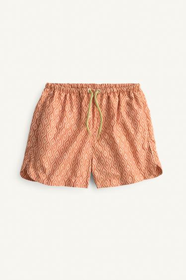 ПЛАВКИ С ГЕОМЕТРИЧЕСКИМ ПРИНТОМ LIMITED EDITION — Персиковый от Zara