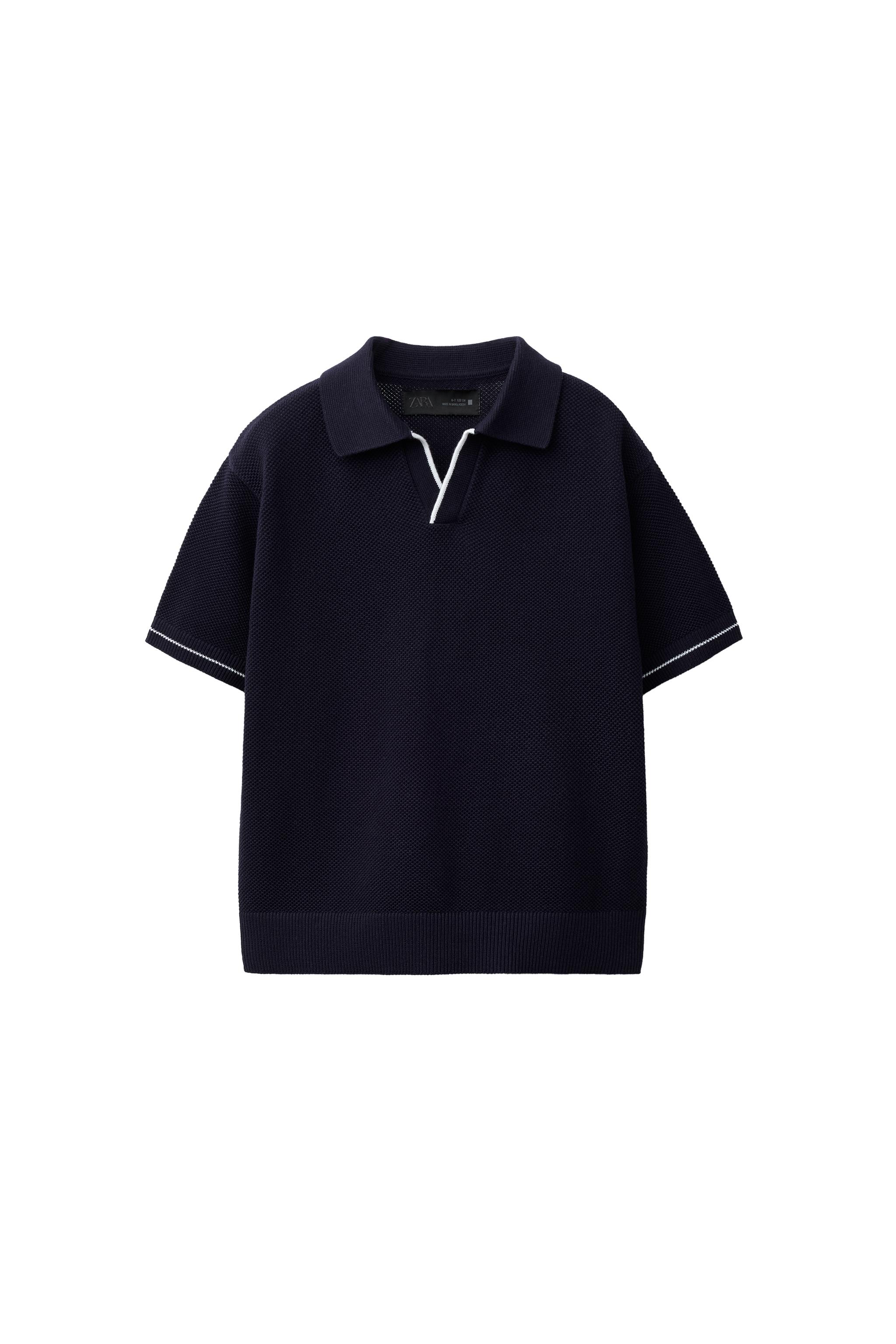 PIQUÉ KNIT POLO - Navy / White | ZARA United States