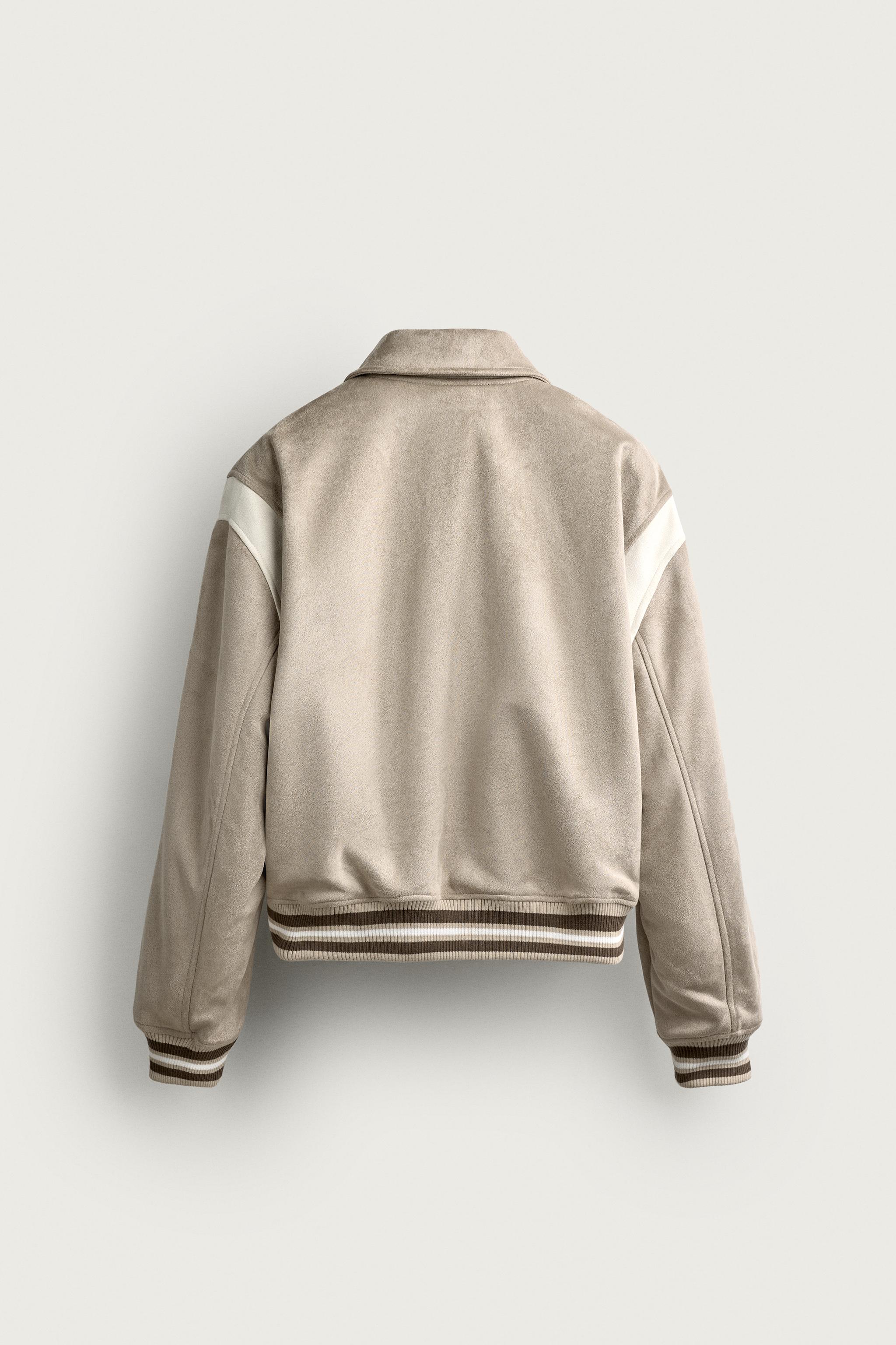 BLOUSON BOMBER EFFET DAIM À PIÈCES