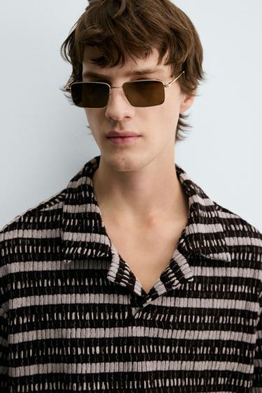 JACQUARD KNIT POLO SHIRT - Ecru / Brown by Zara