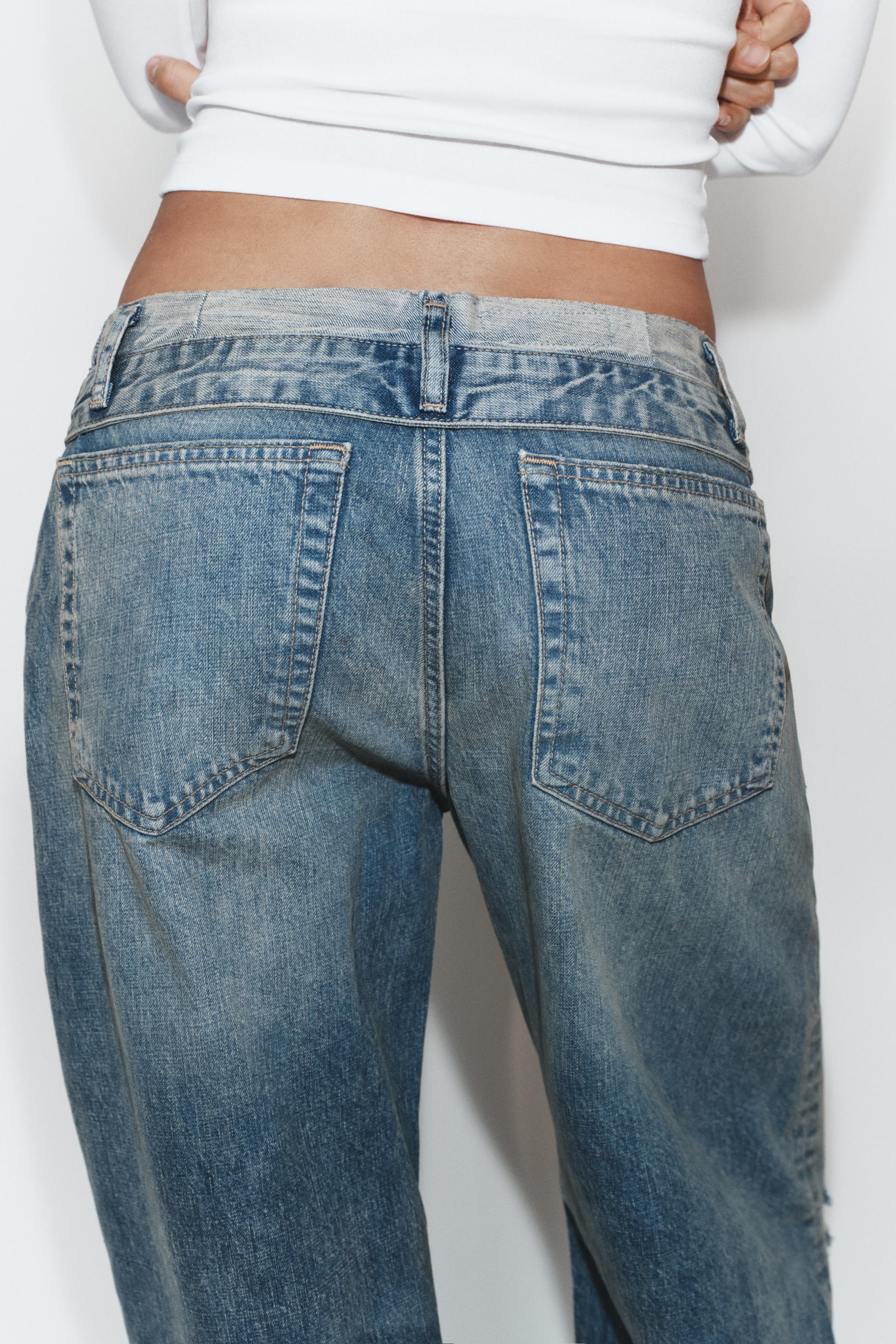 JEAN TRF TAILLE MI-HAUTE À CEINTURE PLIÉE