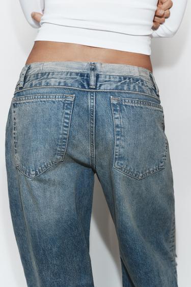 TRF FOLDED WAIST MID-RISE JEANS - Blue by Zara - Image 4