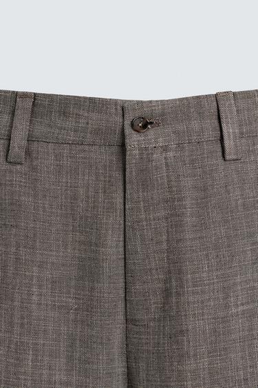PANTALON DE COSTUME STRUCTURÉ - Marron clair de Zara - Image 7