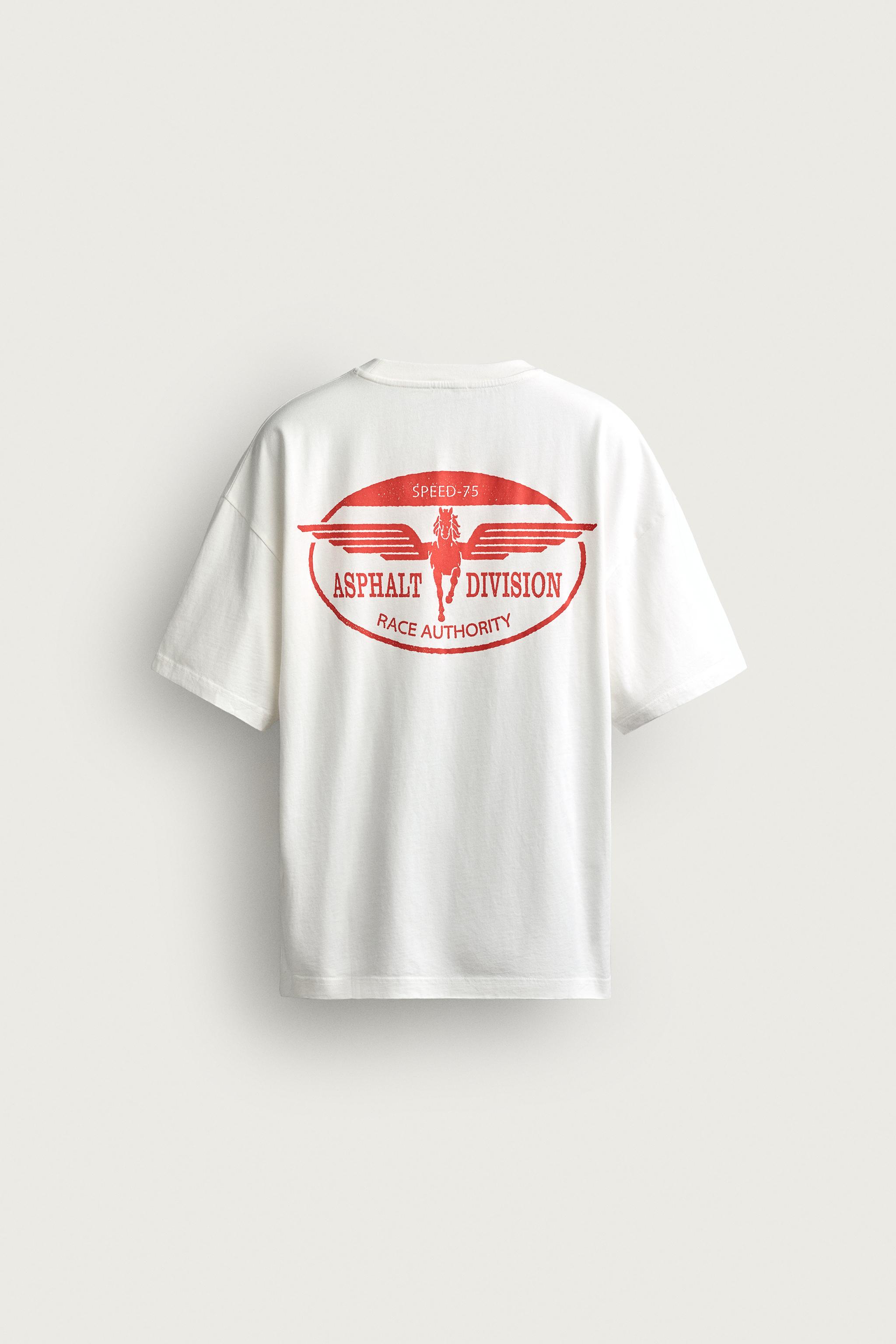 Мужские футболки Zara RELAXED FIT COMBINED GRAPHICS T-SHIRT — фото 8