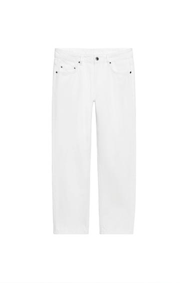 JEANS ZW COLLECTION CIGARRETE بخصر عادي - أبيض by Zara