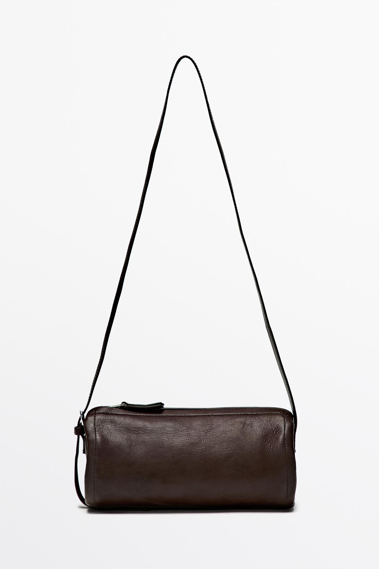 Nappa leather mini crossbody bag — Brown