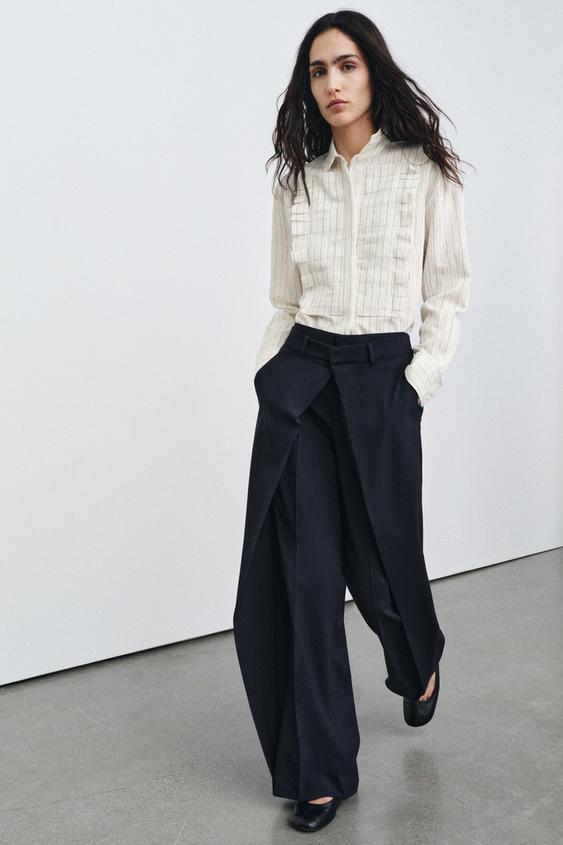 WIDE PLEATED PANTS ZW COLLECTION
