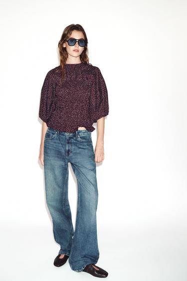 POLKA DOT BLOUSE WITH PUFF SLEEVES - Multicoloured by Zara