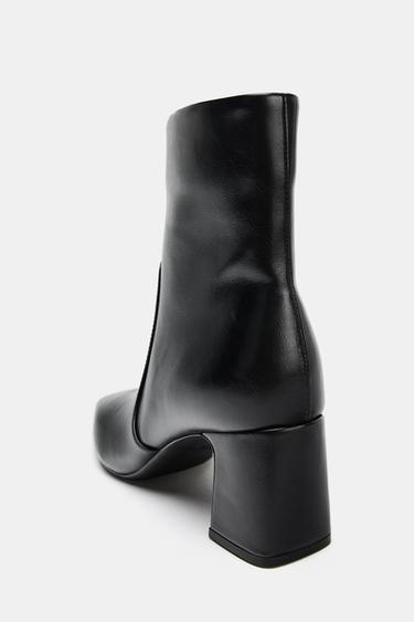 BLOCK HEEL ANKLE BOOTS - Black by Zara - Image 4