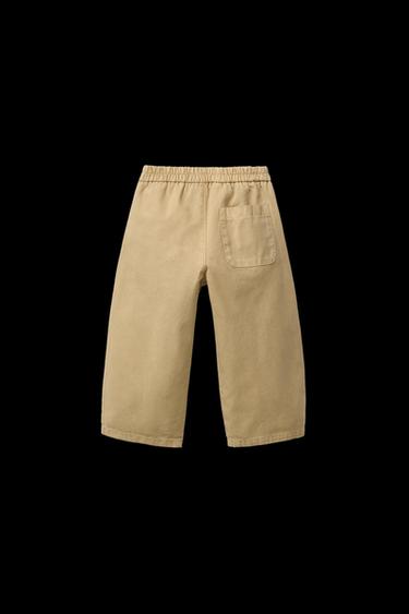 BALLOON CANVAS TROUSERS - Sand by Zara