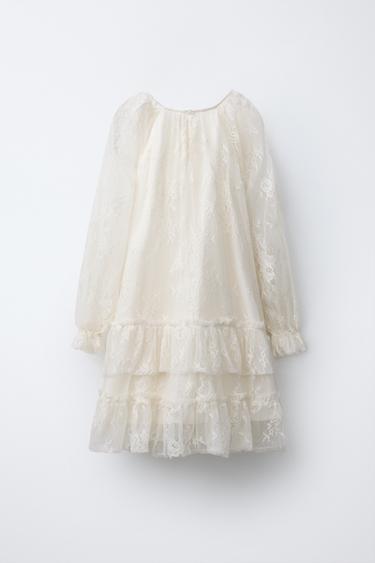 ROBE EN DENTELLE - Écru de Zara - Image 1