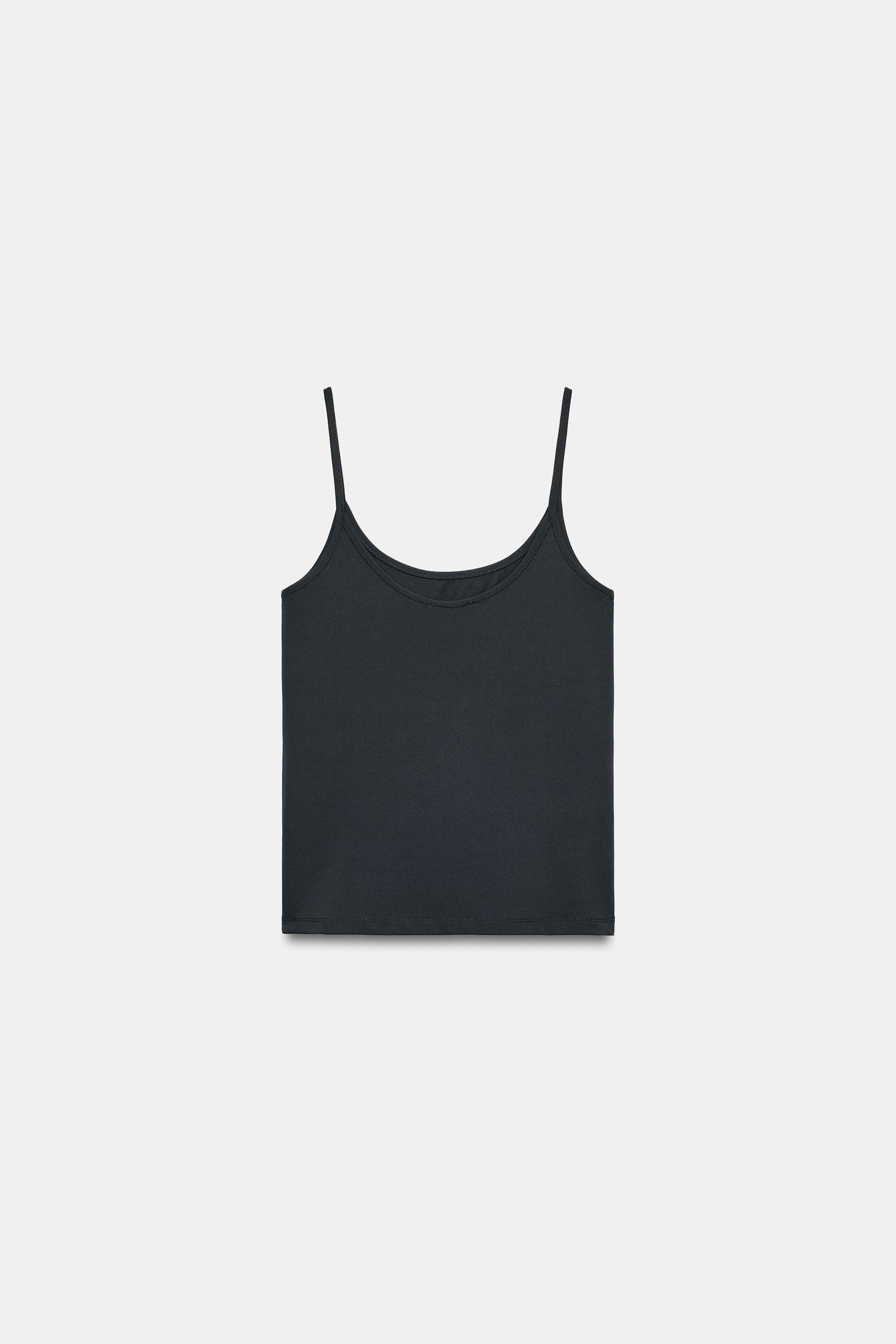 T-SHIRT EN POLYAMIDE À BRETELLES FINES
