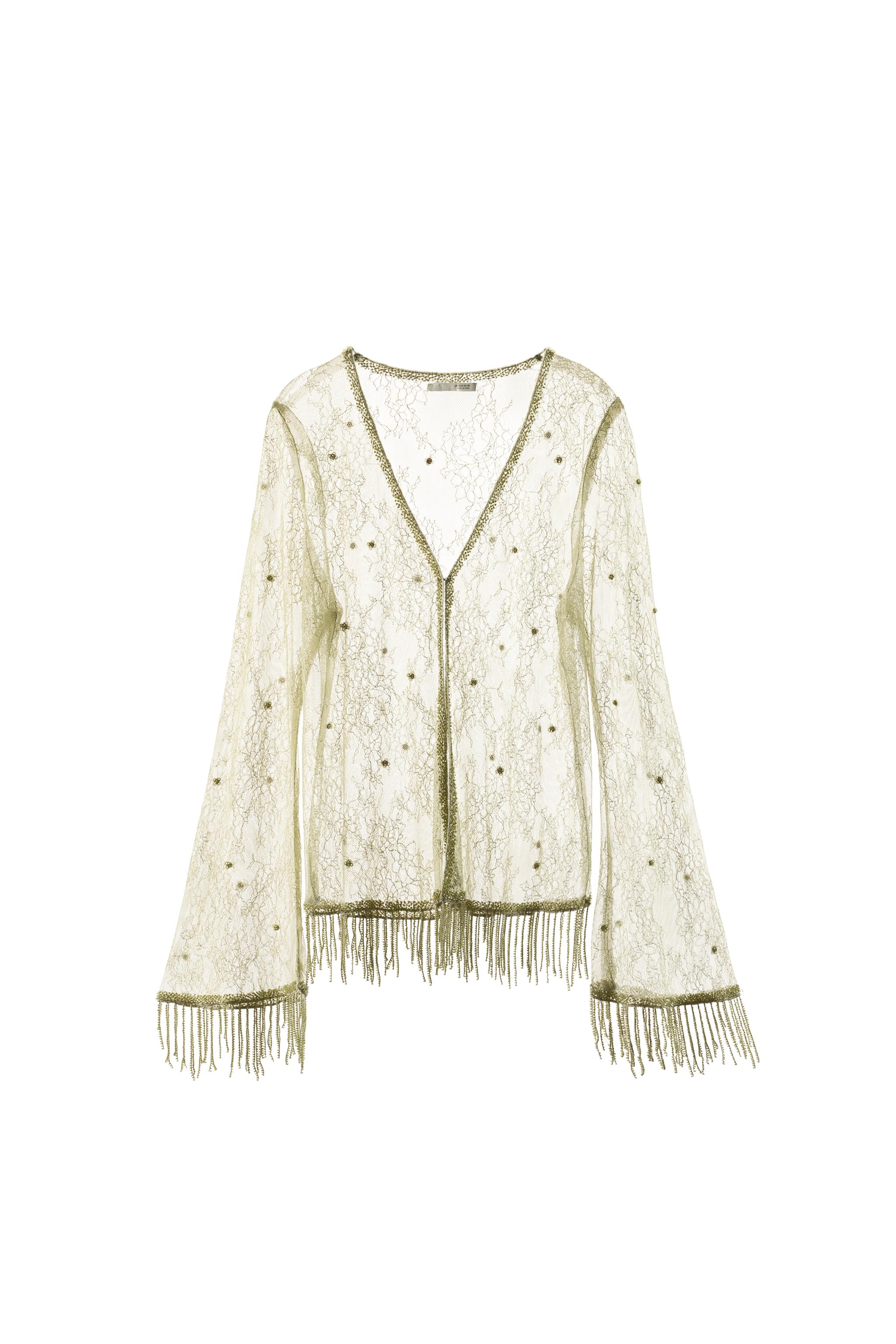 treat urself Retro lace jacket ベージュ BEADED LACE JACKET - Light green | ZARA United States