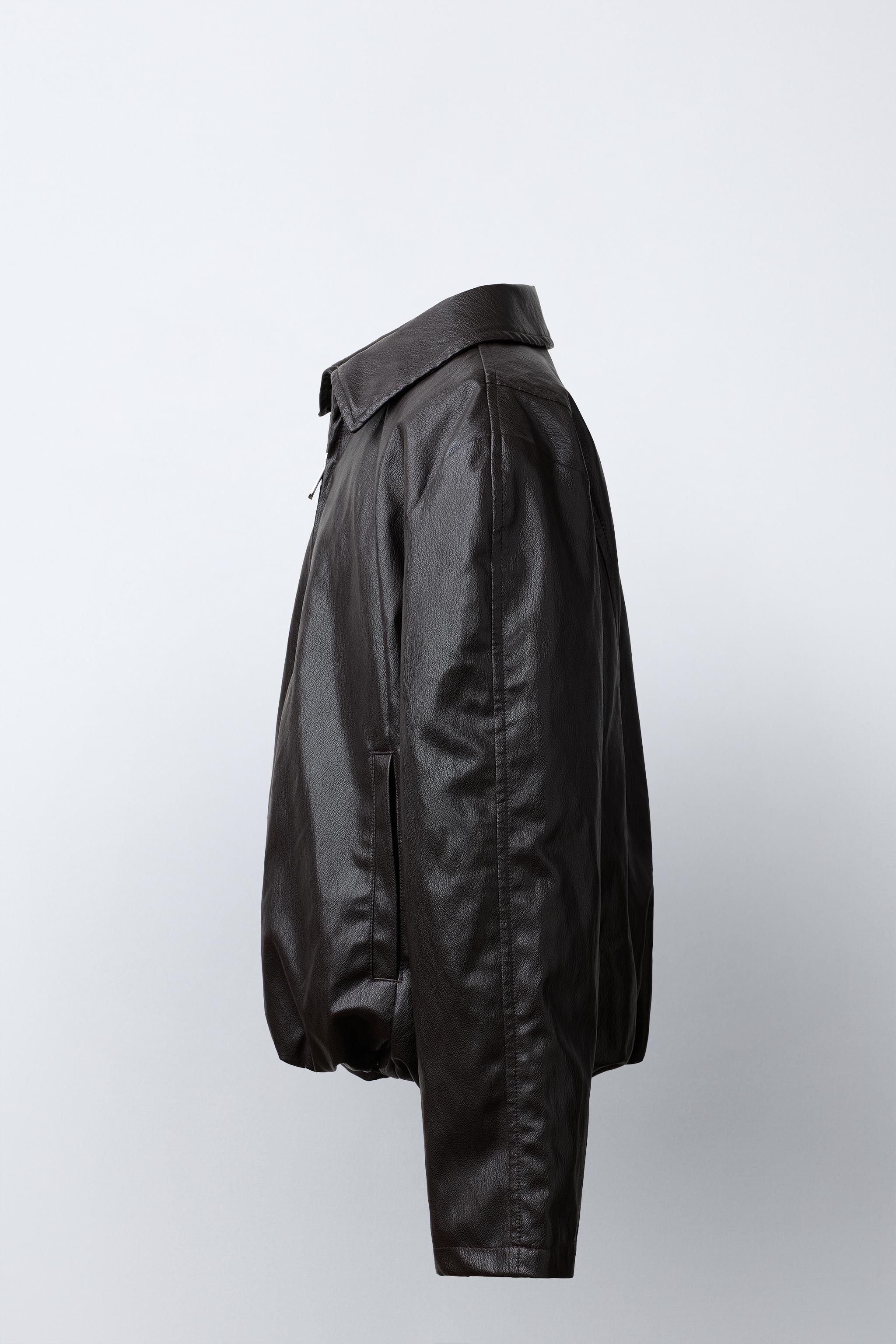 FAUX LEATHER BOMBER JACKET
