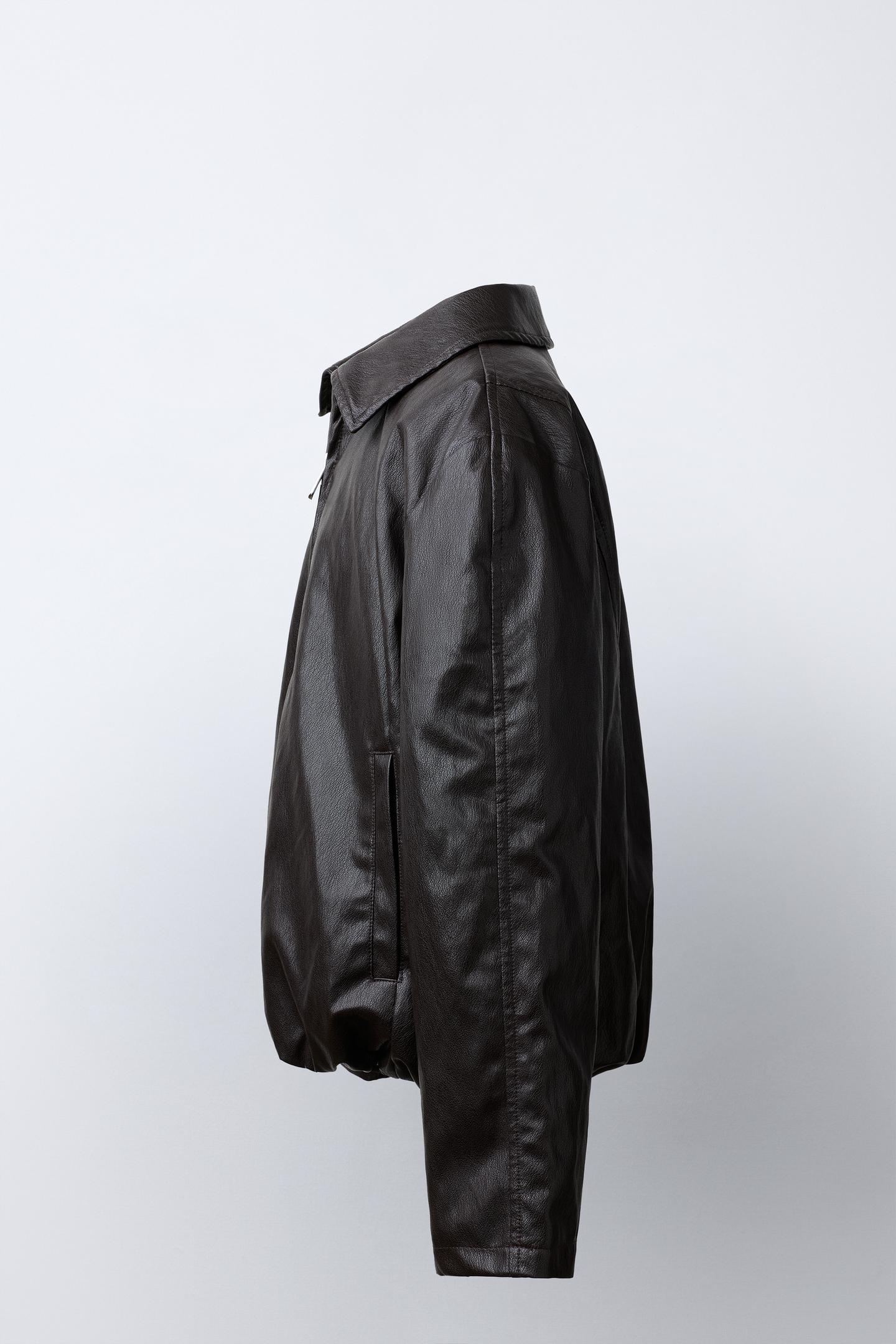 Детская куртка Zara Faux Leather Bomber, цвет: Коричневый — фото 4