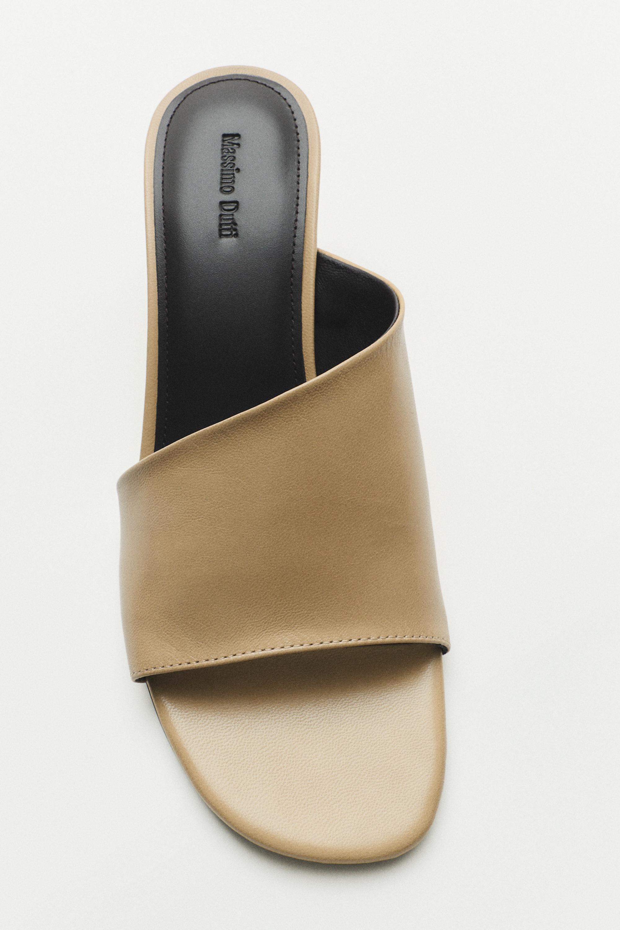 Soft leather wedge heel sandals — Vanilla Yellow