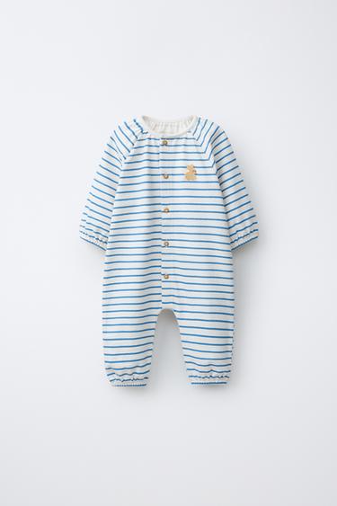 COMBINAISON RAYURES LAPIN BRODÉ - Bleu de Zara - Image 0