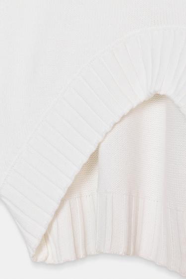 KNIT SHORT SLEEVE JUMPER WITH ASYMMETRIC HEM - Ecru by Zara - Image 5