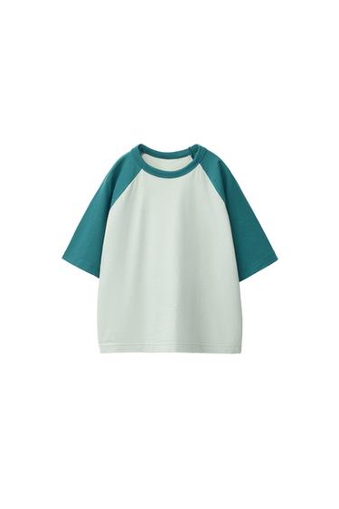 CAMISETA MANGA RANGLAN - Azul pato de Zara