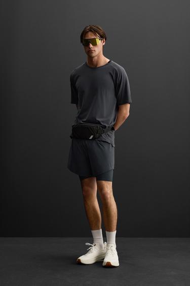 SHORTS PERFORADO 2 EN 1 - Azul de Zara - Imagen 0