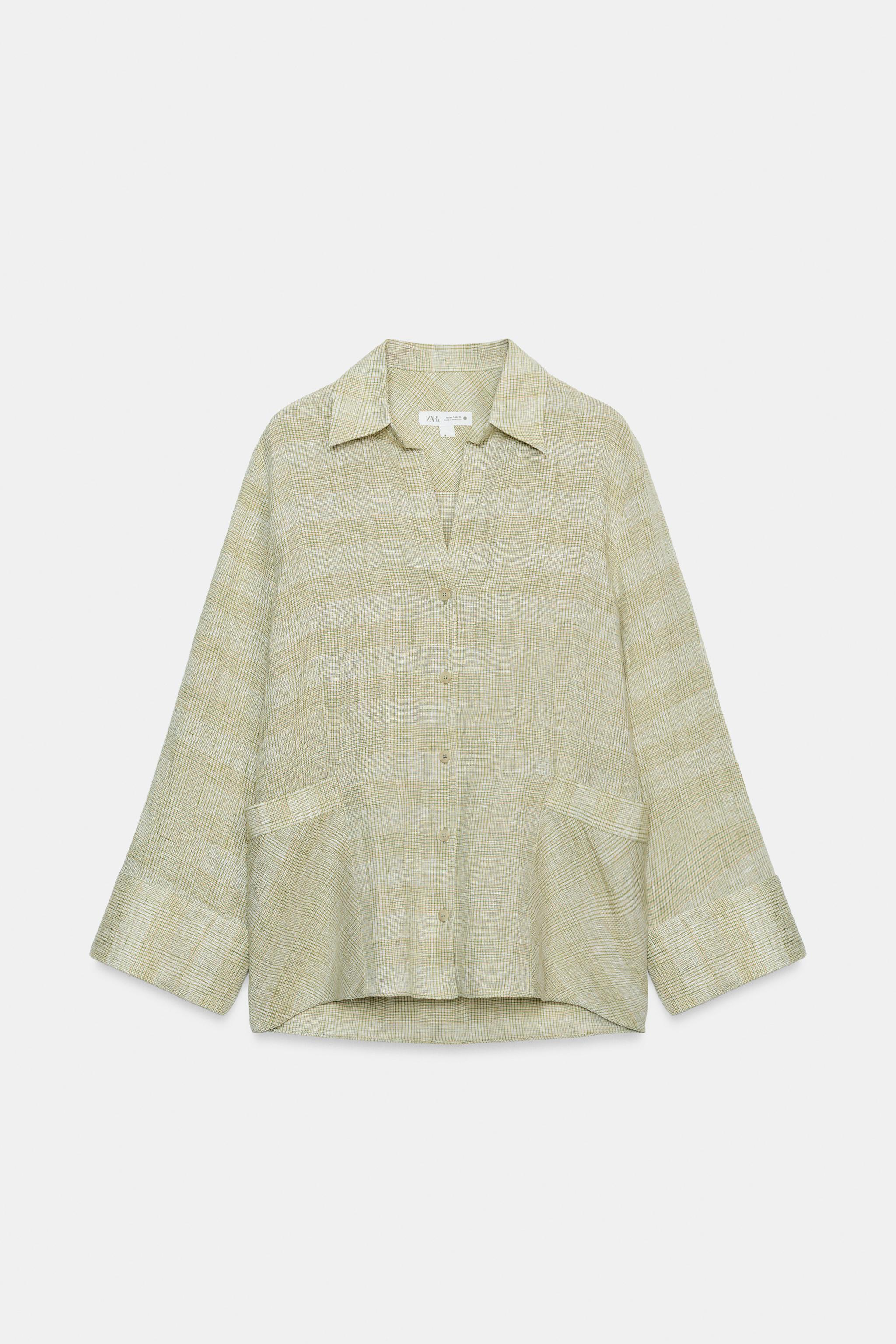 ZW COLLECTION PLAID LINEN SHIRT
