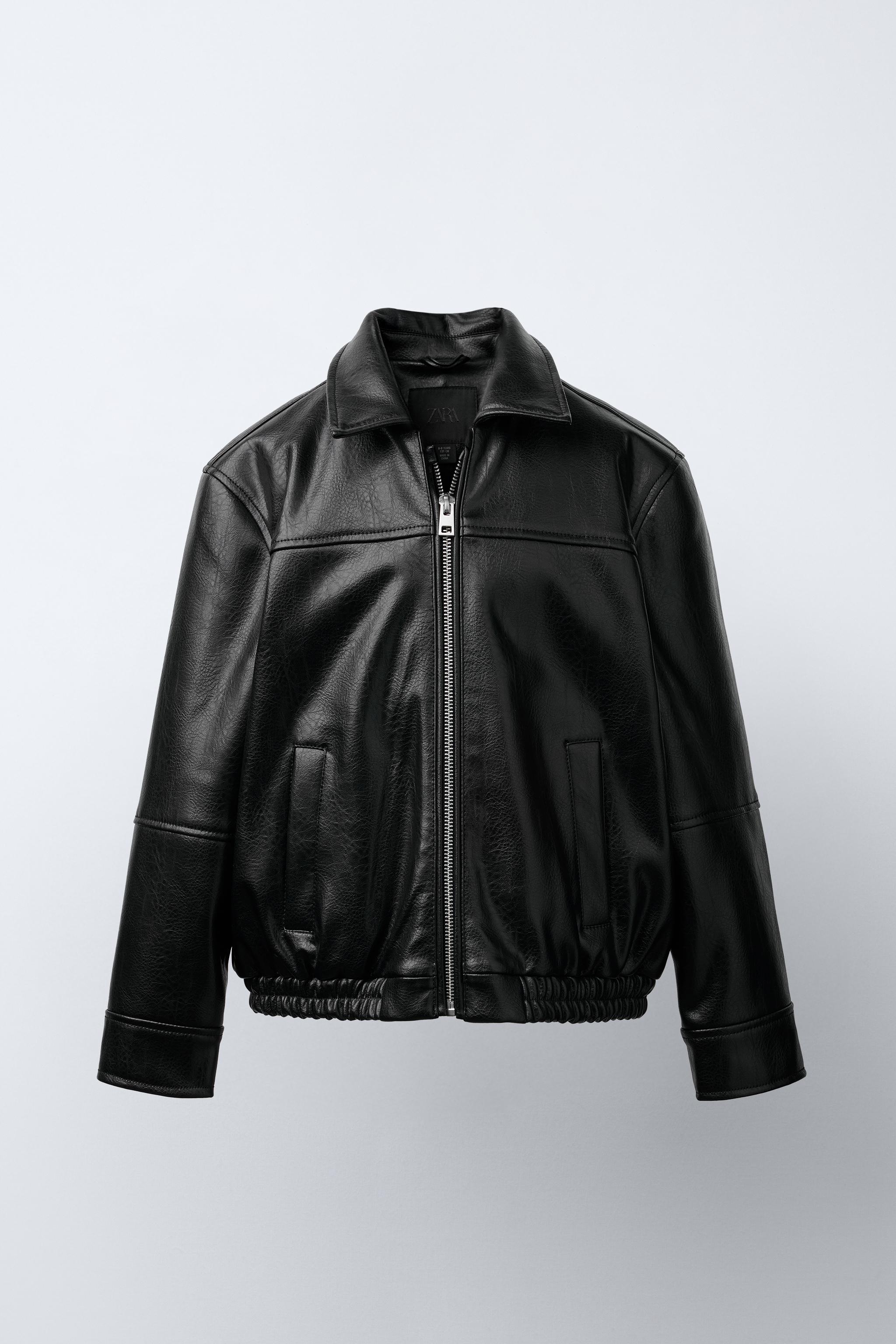 ZARA  kids ブラックレザーライダースジャケット ライダースジャケット レディース 子供用 レザージャケット ZARA