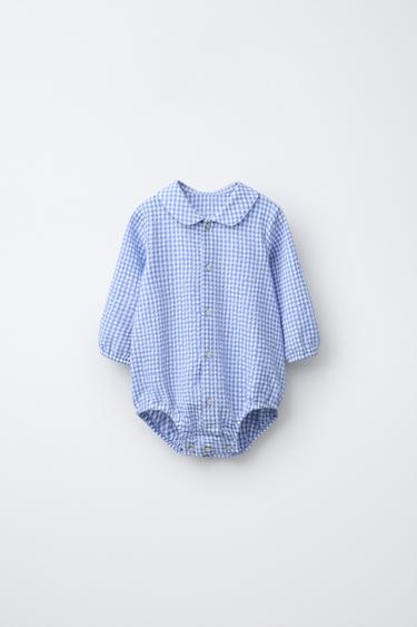 BODY MIT VICHYKAROS - Weiß / Blau von Zara - Bild 0