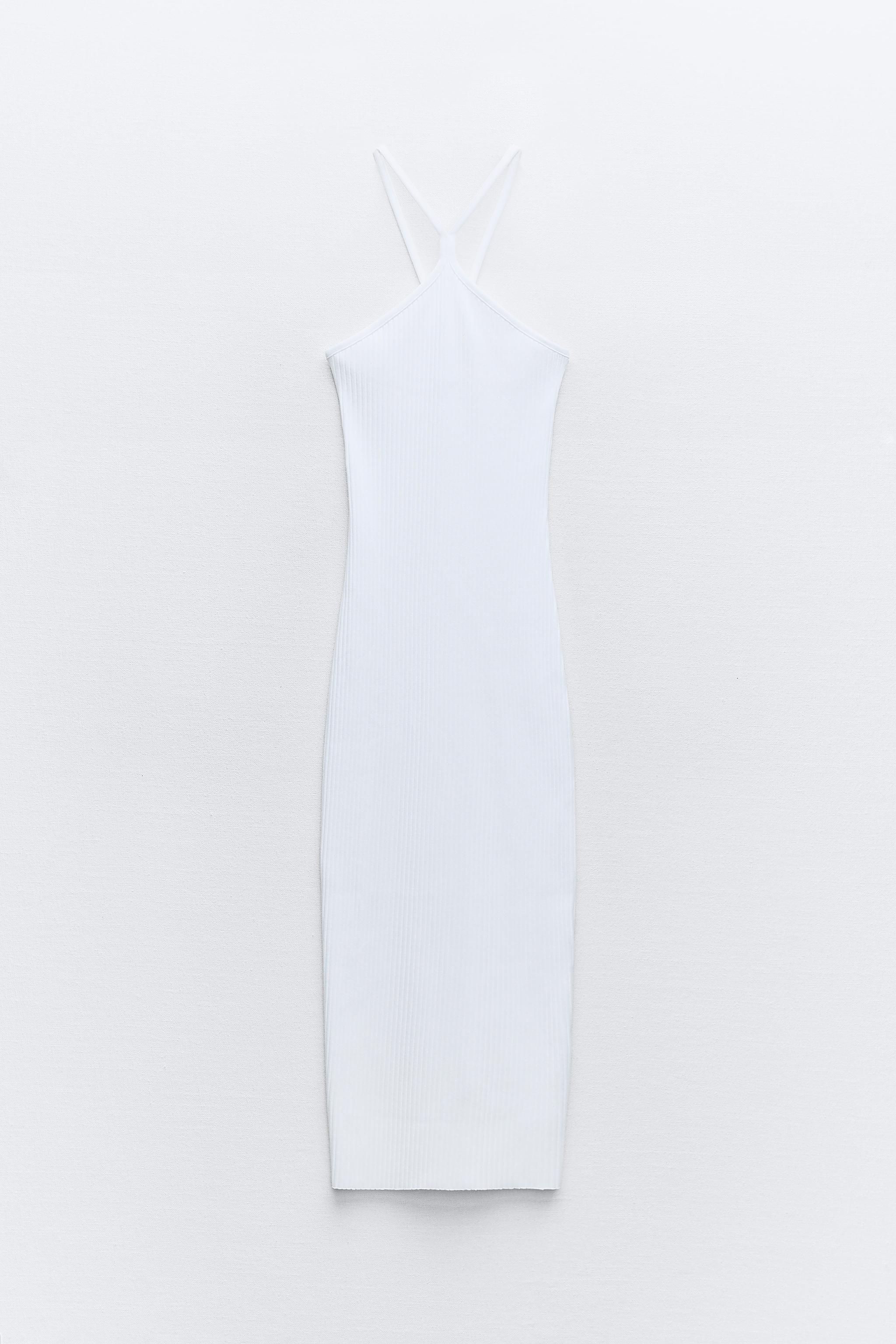 RIBBED HALTER DRESS - Oyster-white | ZARA United States