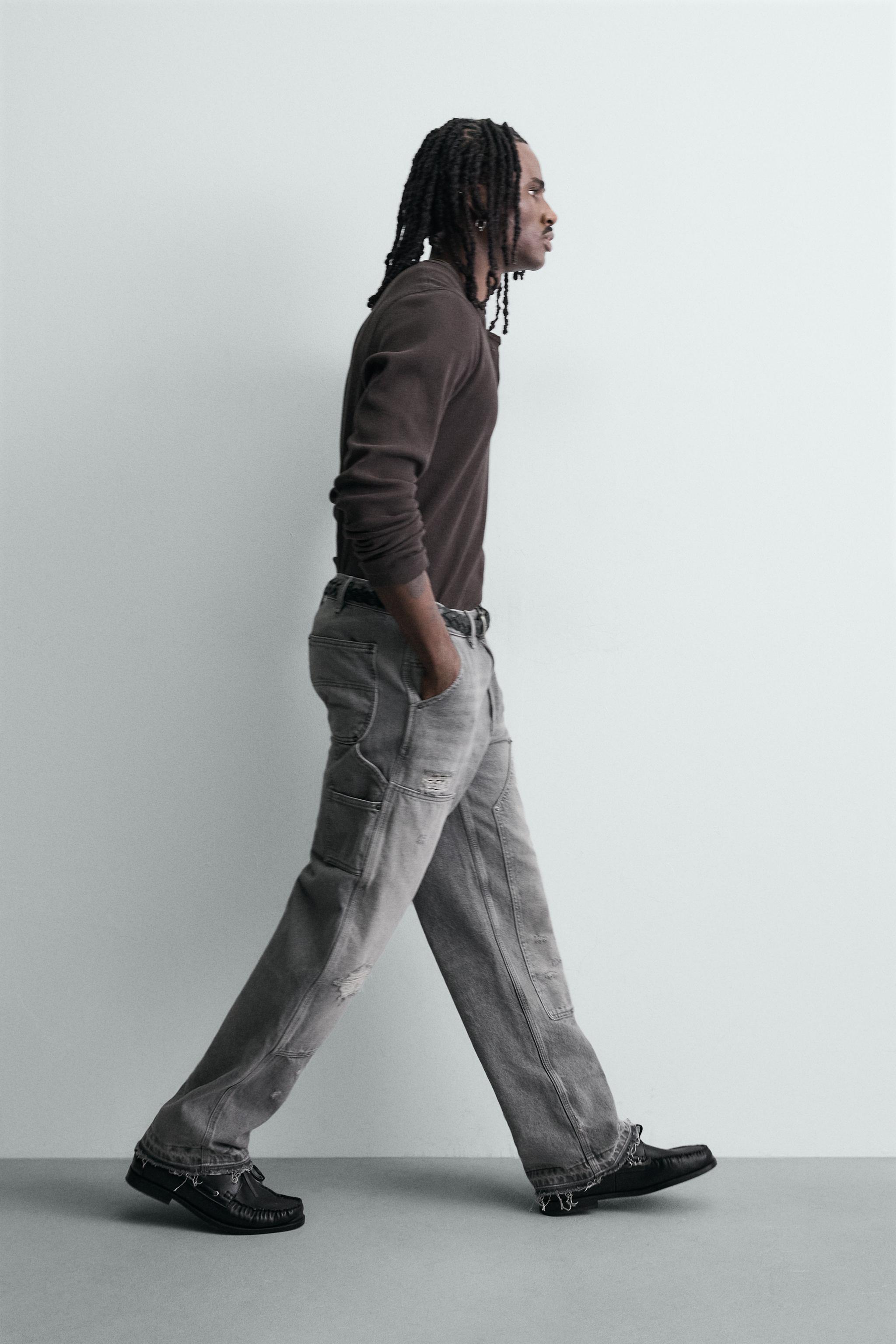 WASHED CARPENTER POCKET JEANS