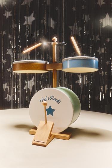 KIDS' WOODEN TOY DRUM SET INSTRUMENT - Multicoloured by Zara