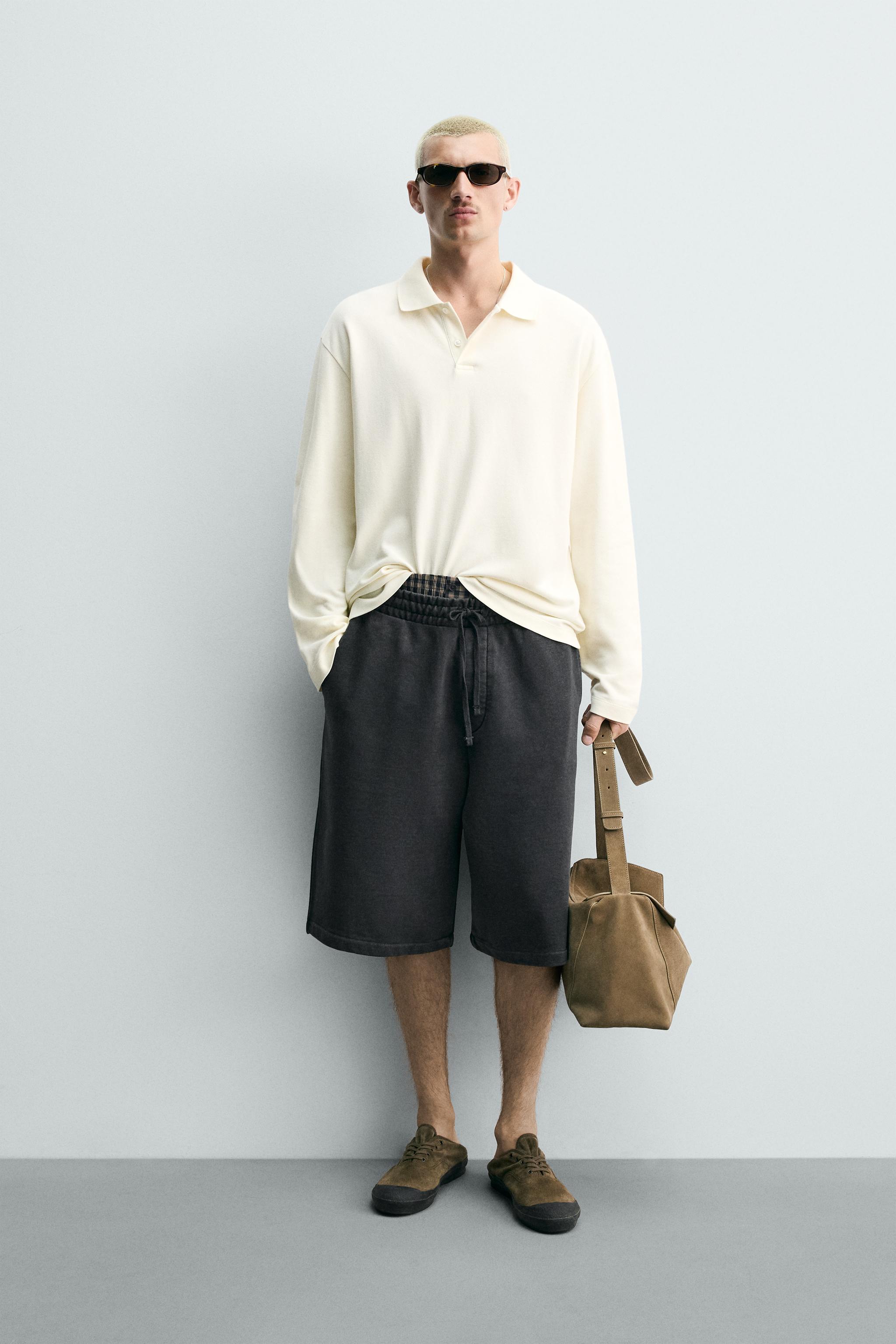 RELAXED FIT WASHED JOGGER SHORTS - Dark anthracite | ZARA United