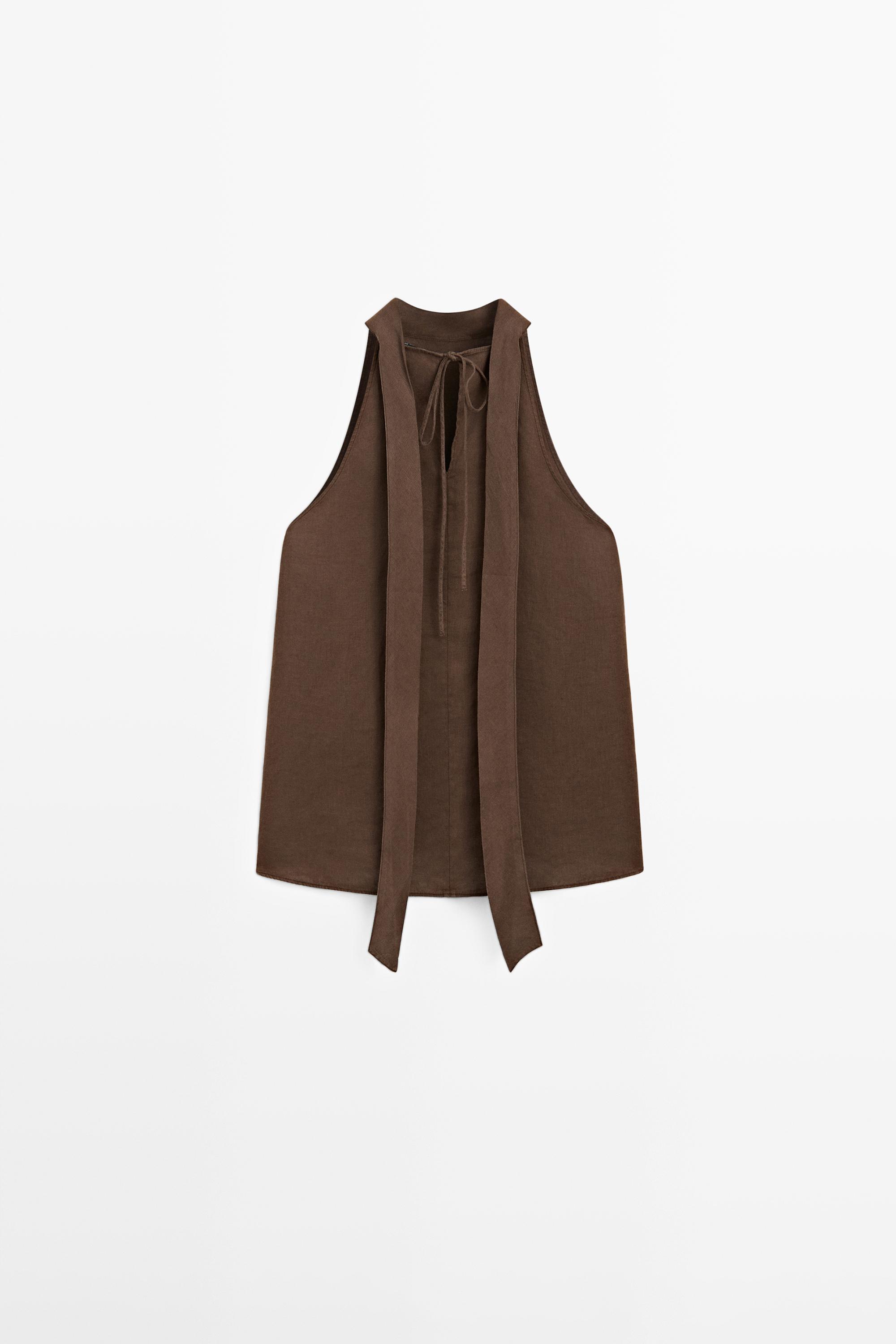 Flowing linen halter top