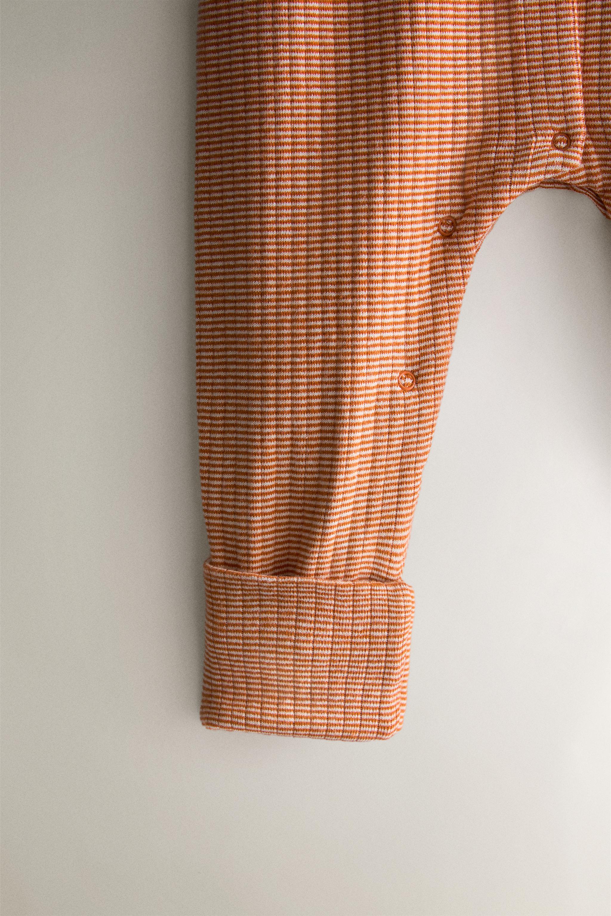 Детские комбинезоны Zara KIDS' STRIPED FOOTED ROMPER — фото 3