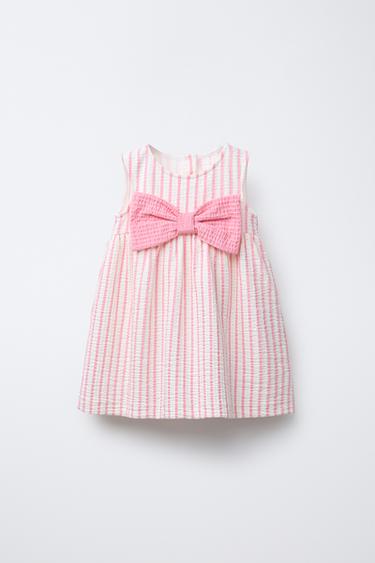 PRINTED DRESS WITH BOW - Pink by Zara