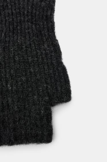 MITAINES COURTES EN MAILLE - Gris anthracite de Zara - Image 3