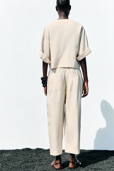 VESTE À MANCHES RETROUSSÉES - Sable de Zara - Image 2