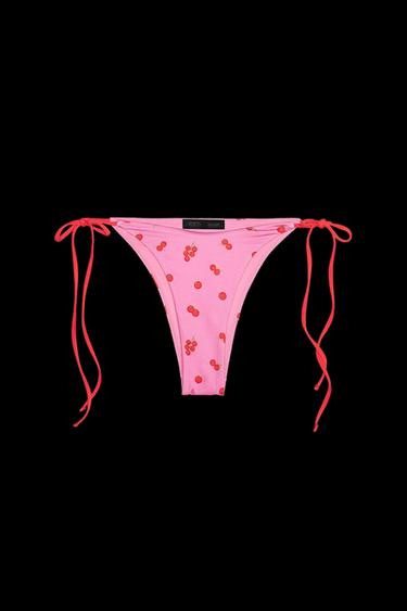 Zara TOMATO PRINT BIKINI BOTTOMS - Fuchsia - Image 0