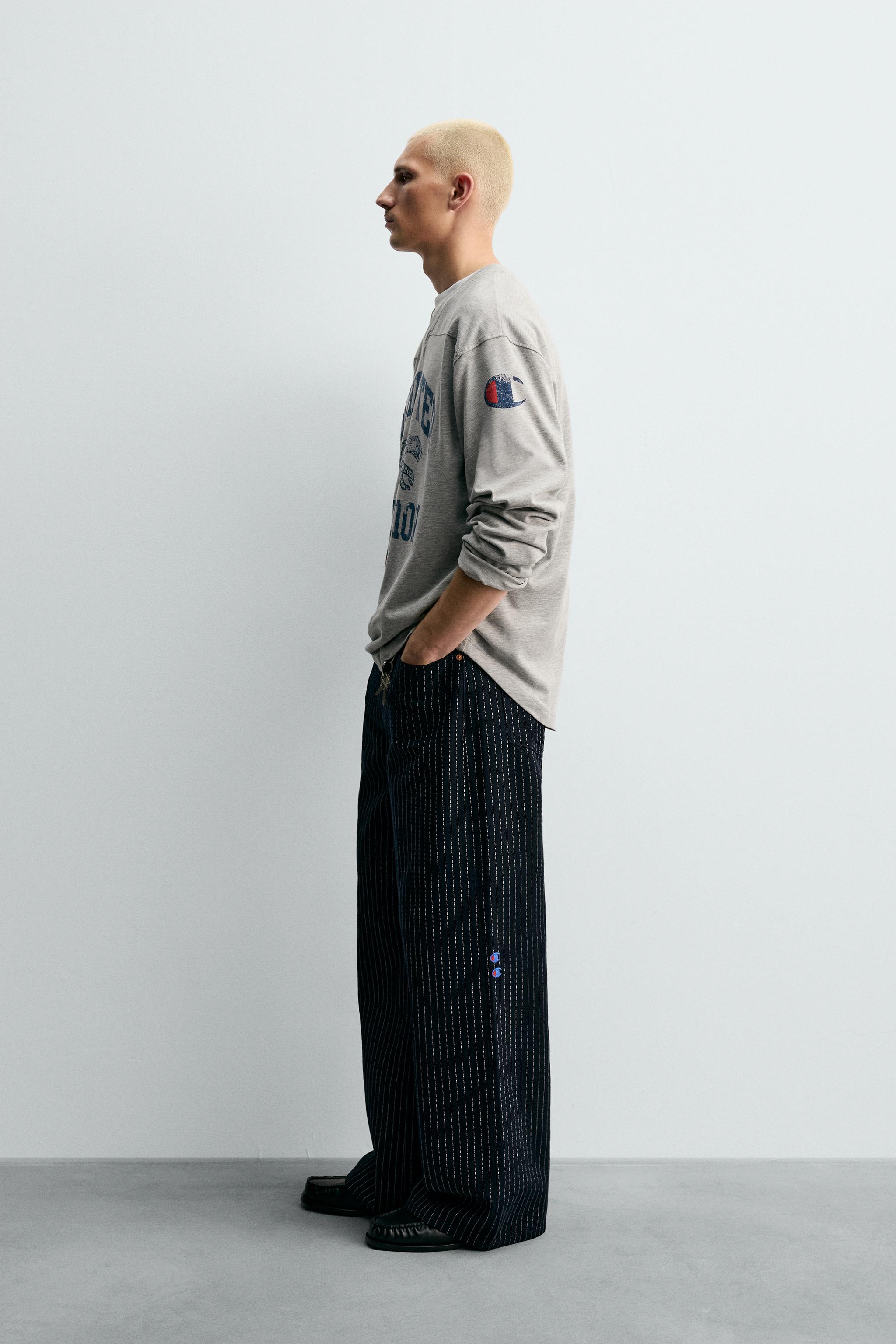 JEAN COUPE BAGGY RAYURES CHAMPION ® X ZARA