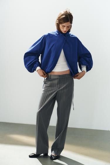 CHAQUETA TEJIDO TÉCNICO BOTONES - Azulón de Zara
