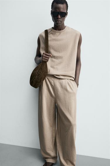 PANTALON JOGGER BALLON FIT TEXTURÉ - Beige de Zara - Image 4