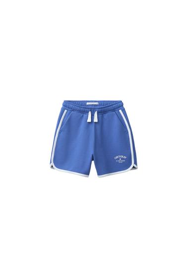 JOGGING BERMUDA SHORTS WITH TRIMS - Blue by Zara
