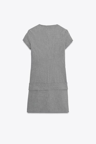 BELTED SHORT DRESS - Light grey by Zara - Image 6