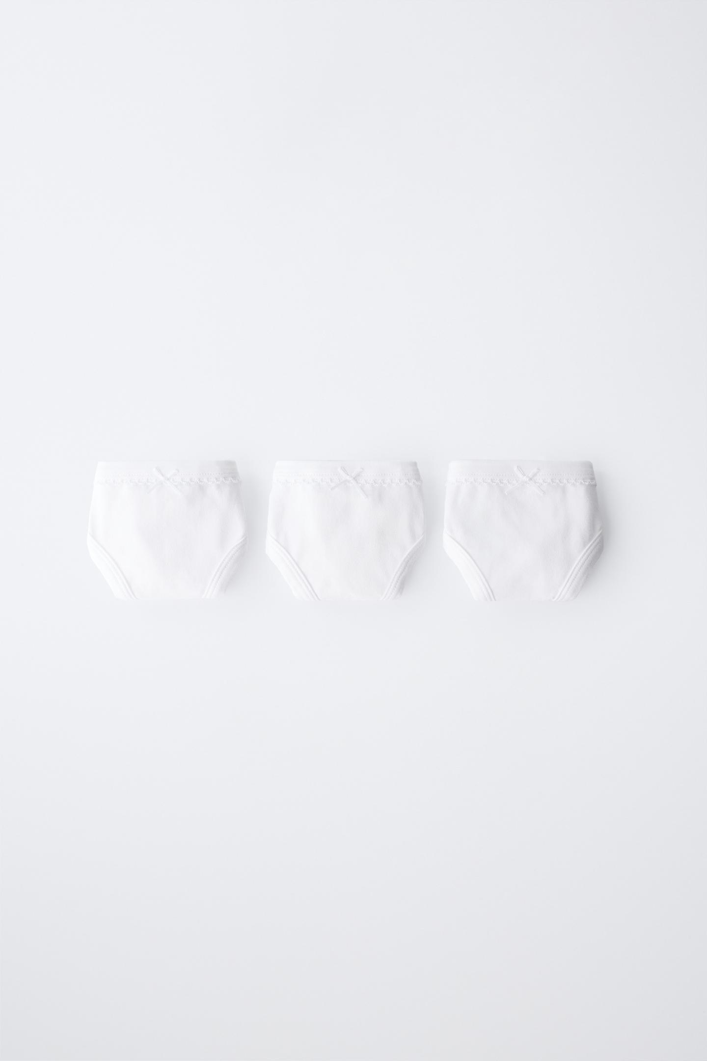 Трусы Plain для детей, 3 шт. — Zara, цвет: Белый