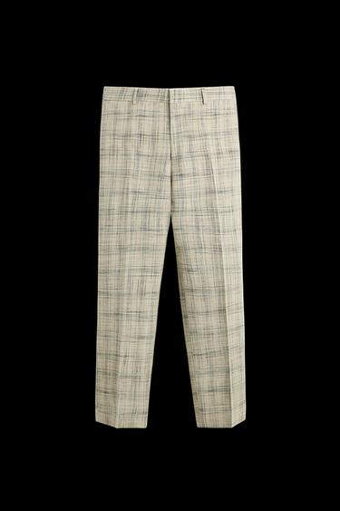 PANTALÓN TRAJE CUADROS LIMITED EDITION - Beige de Zara - Imagen 0