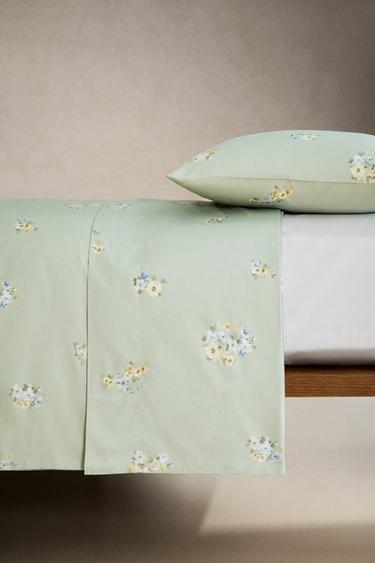 COUETTE SATIN FLEURS SAUVAGES - Vert de Zara - Image 2