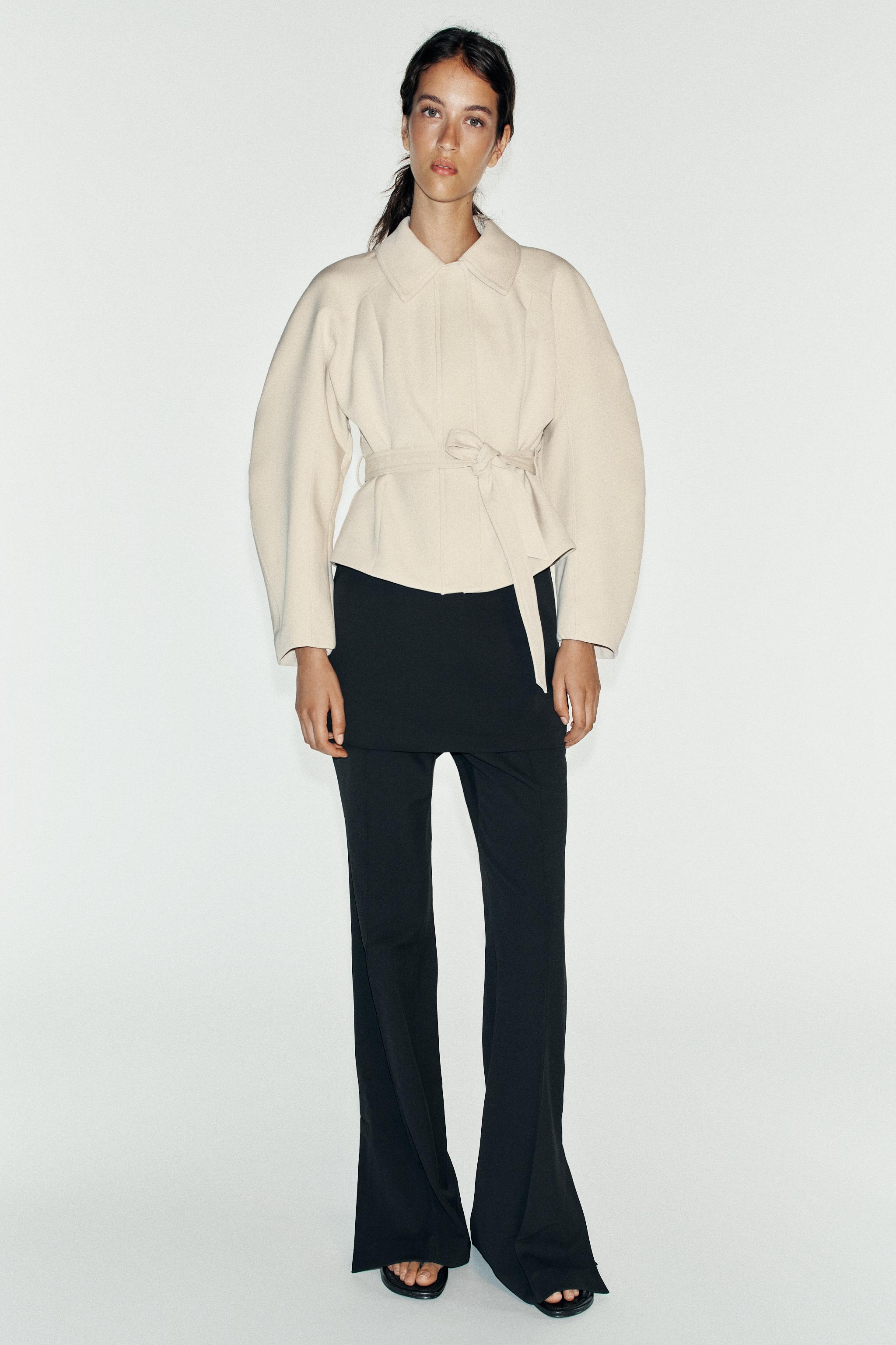 Женские куртки Zara BELTED PEPLUM JACKET