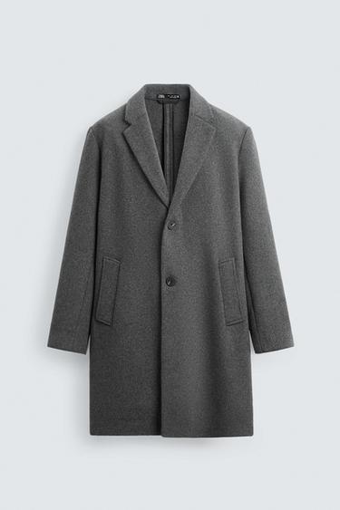 WOOL BLEND COAT - Grey by Zara