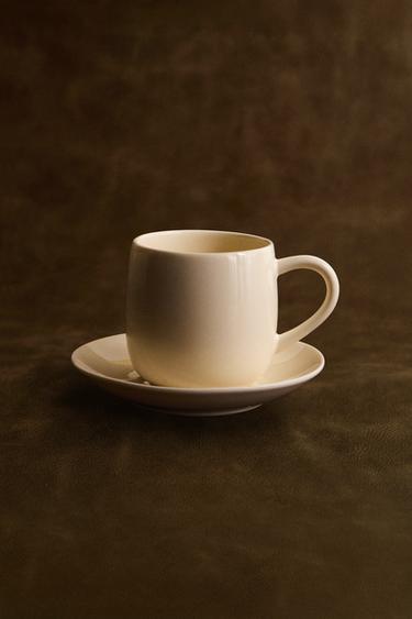 PLAIN STONEWARE COFFEE CUP - Cream by Zara